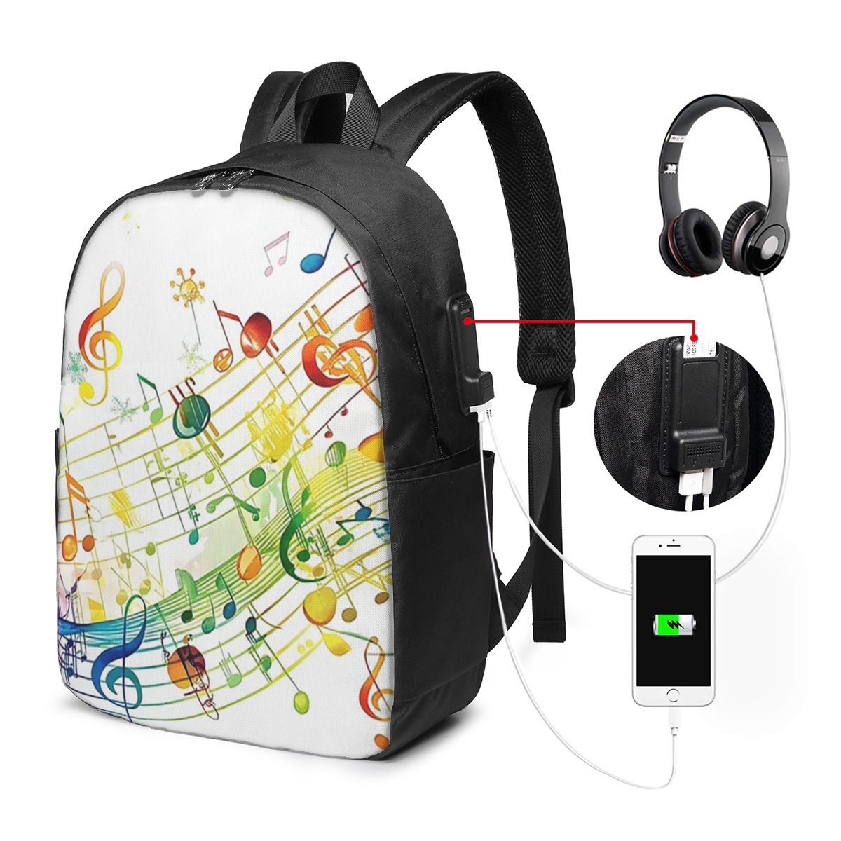 Laptop Bag - Abstrakcyjne klawisze fortepianu z nutami muzycznymi