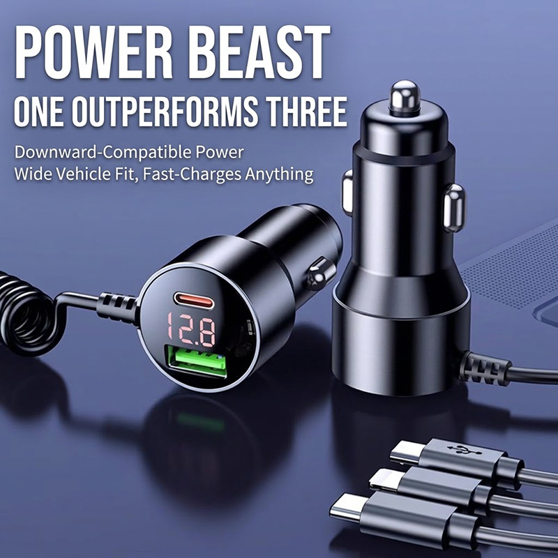 Laptop Charger - Uniwersalna ładowarka samochodowa 3 w 1