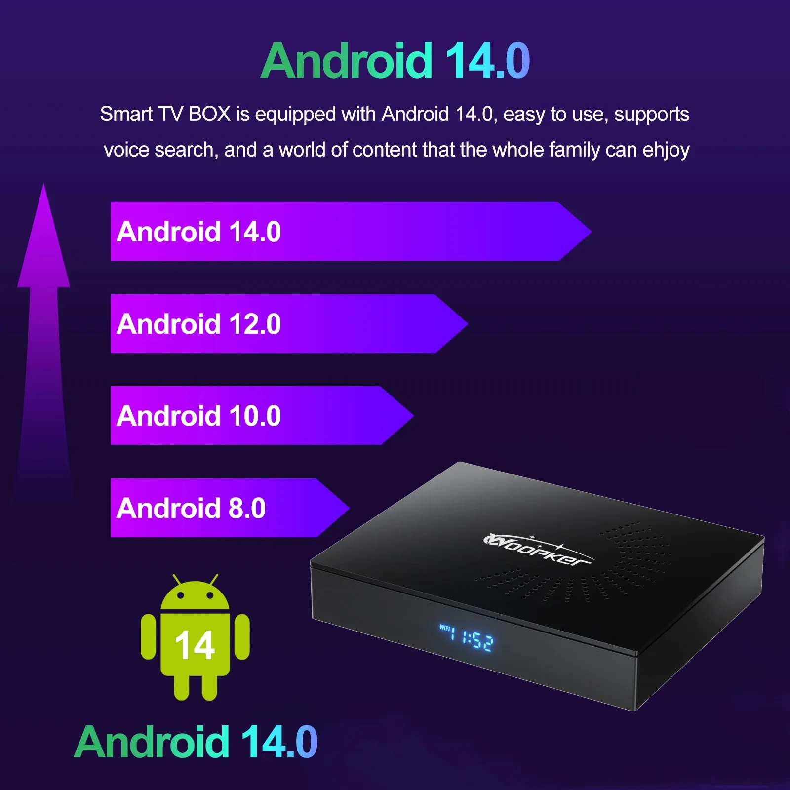 Woopker KW2 Android 14 TV Box  – Hdmi Cable recenzja i cena