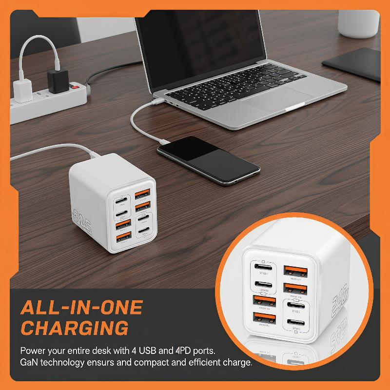 Ładowarka USB C GaN 240W 8 w 1 – Laptop Charger recenzja i cena